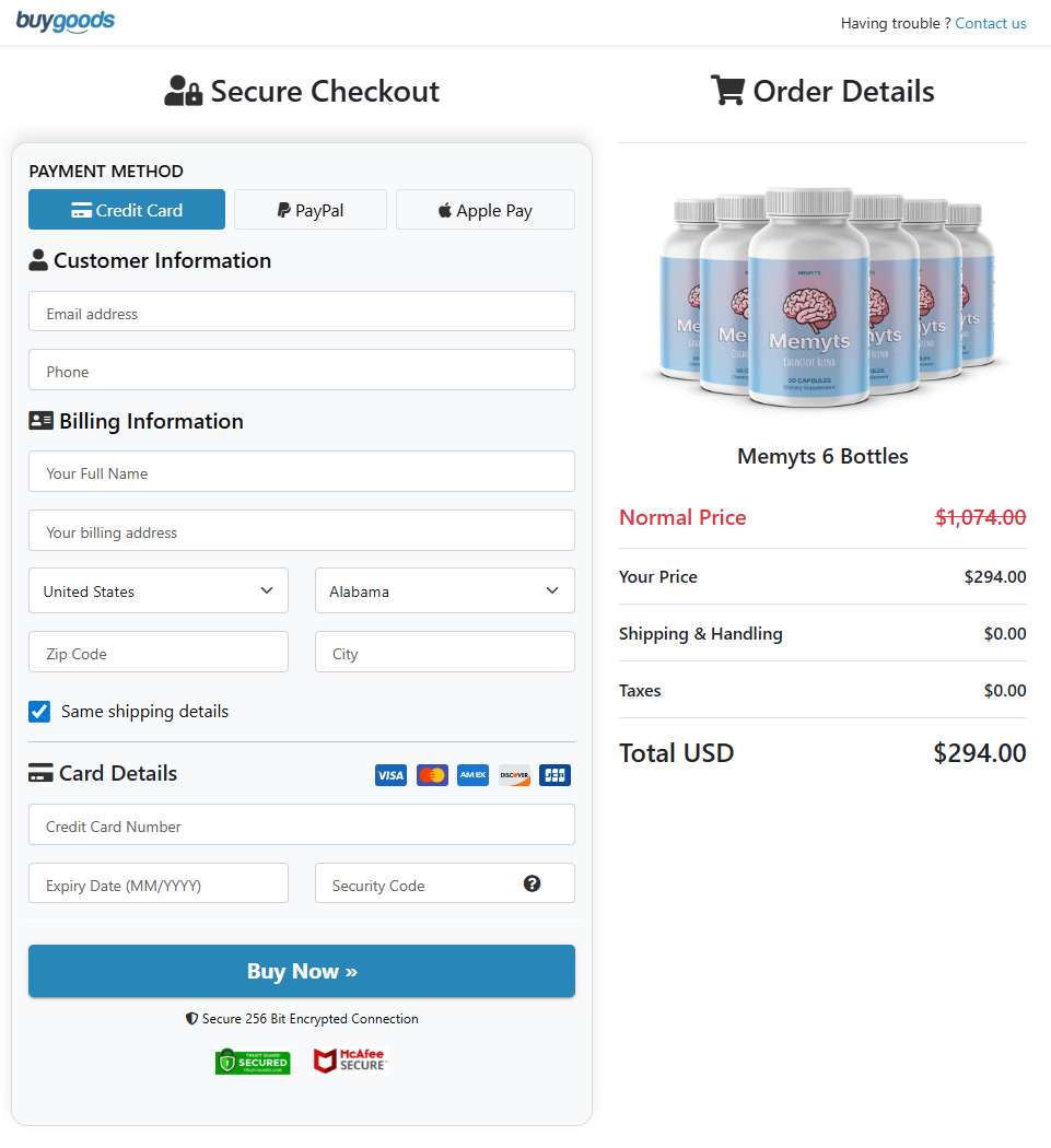 Memyts order